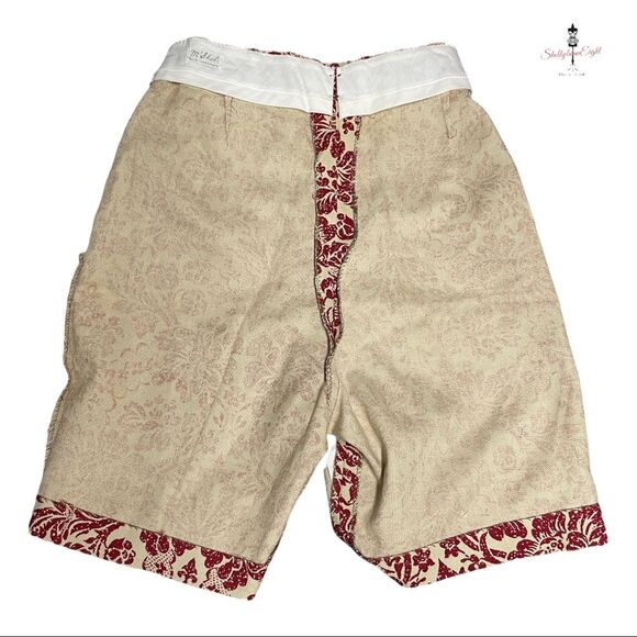 VINTAGE 1950s early 1960s Baroque Floral High Waist Long Walking Shorts 6 8 S M - Picture 13 of 16
